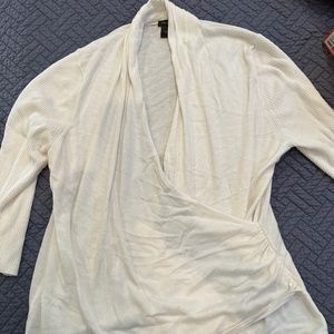 EUC Faux Wrap White sweater from Ann Taylor, Size XL